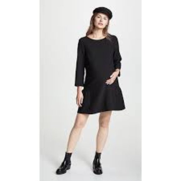 HATCH ~ The Tulip Black Maternity Ruffle Mini Shift Dress in size 0 (XS~S) - Picture 2 of 15